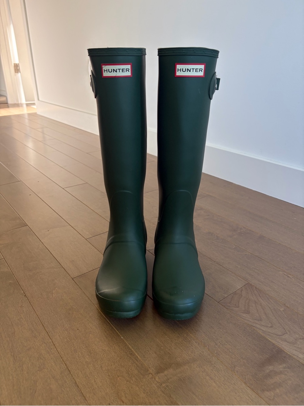Hunter Tall Matte Forest Green Rain Boots